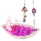 Teddy Chocolate Boat with Zari Pair Rakhi