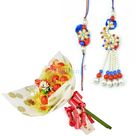 Amazing Pearl Pair Rakhi with Chocolate Bouquet