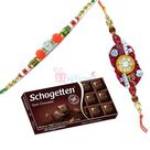 Beautiful Diamond Ring with Floral Rakhi and Chocolate