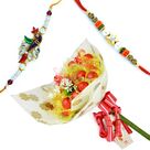 Peacock Diamond Star Rakhi with Chocolate Bouquet