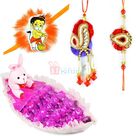 Chocolate Boat Rakhi Gift Set of 3 Rakhis