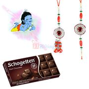 Rakhi Set of 3 with Chocolate Gift