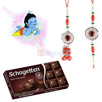 Rakhi Set of 3 with Chocolate Gift
