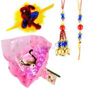 Rakhi Set of 3 with Chocolate Bouquet