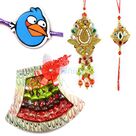 Zardosi Bhaiya Bhabhi and Angry Birds Kids Rakhi Chocolate Gift