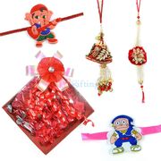 Pair with 2 Kids Rakhis and Chocolate Gift