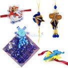 Zardosi Pair with Two Kids Rakhis and Chocolate