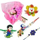 Amazing Pair with 2 Kids Rakhis and Chocolate Bouquet