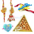 Beautiful Rakhis with Tri Chocolate Rakhi Gift