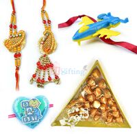 Beautiful Rakhis with Tri Chocolate Rakhi Gift