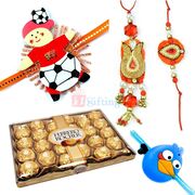 Beautiful Rakhis with Ferrero Rocher 24 Chocolate