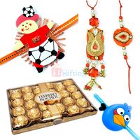 Beautiful Rakhis with Ferrero Rocher 24 Chocolate