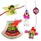 Beautiful Rakhis with Chocolate Family Gift