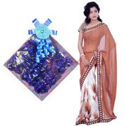 Chiffon Silk Saree with Chocolate Square Gift Pack