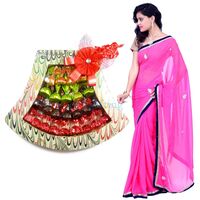 Velvet Border Saree with Chocolate Bouquet