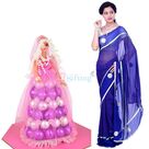 Gota Patti Saree with Barbie Chocolate Doll Gift