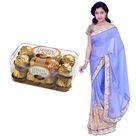 Beautiful Georgette Chiffon Saree with Ferrero 16 Chocolate