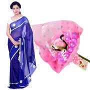 Gota Patti Saree with Cherry Chocolate Bouquet Gift
