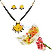 Beautiful Earings Locket Set with Cherry Chocolate Bouquet