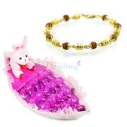 Golden Rudraksha Braclet with Chocolate Boat