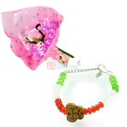 Tri Color Beads Bracelet with Chocolate Bouquet