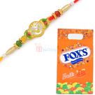 Foxs Fruit Chocolate with Shining OM Rakhi Hamper