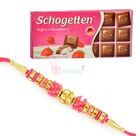 Yoghurt Srawberry Schogetten Chocolate and Beautiful Beads Rakhi