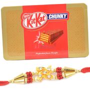 KitKat Chunky Chocolate Box with Diamond and Beads Rakhi