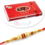 Choco Swiss Carnival Box with Designer Pearl Beads Rakhi Hamper