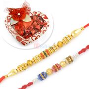 Heart Shape Designer Homemade Chocolate and 2 Rakhis