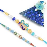 Triangle Shape Homemade Chocolates with 2 Brother Rakhis
