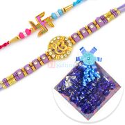 Two Divine Rakhi Pair with Homemade Chocolate Combo