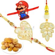 Designer Chocolate Bouquet with Divine Rakhi Pair