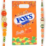 Foxs Crystal Clear Fruit Chocolate and 2 Rakhis for Brother