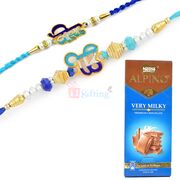 Veera and Sikh Rakhis with Alpino Very Milky Combo Set