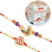 Raffaello Chocolate Box with 2 Diamond Rakhis Pair