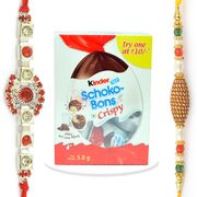 Kinder Schoko Bons Crispy With Diamond Beads Rakhi Set
