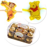 Ferrero Rocher 16 Pcs with 2 Rakhi for Kids