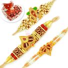 Amazing Three Sandalwood Rakhis with Handmade Chocolate