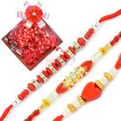 Handmade Chocolate Box and 3 Beautiful Brother Rakhis
