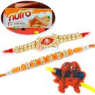Super Selection of 2 Brother Rakhi with Kids Rakhia nd Nutro Chocolate