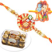 T16 Ferrero Rocher with Zari Brother and Kids Rakhi