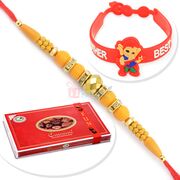 Beautiful Rakhi with Kids Belt Rakhi and Carnival Choco Swiss
