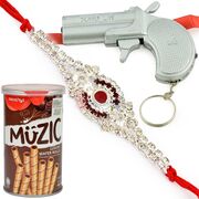 Jewel with Kids Toy Rakhi and Muzic Wafer Combo