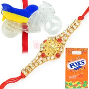 Kids Toy Rakhi with Jewel Rakhi and Foxs Fruits Chocolate