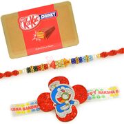 Kitkat Chunky Chocolate with Brother and Doraemon Kids Rakhi