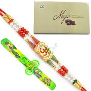 Magic Yummy Chocolate with Om and Kids Toy Rakhi