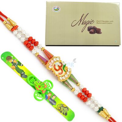Magic Yummy Chocolate with Om and Kids Toy Rakhi
