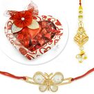 Heart Handmade Chocolate Pack with Beautiful Pair Rakhi
