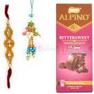 Alpino Bittersweet Chocolate Pack with Traditional Pair Rakhi